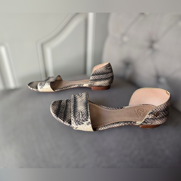 Tory Burch Snakeskin Print D’Orsay Flats – Size 7 🐍 - Picture 2 of 10